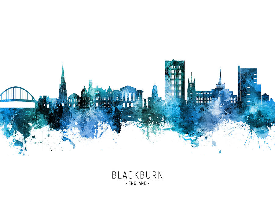 Blackburn England Skyline #38 Digital Art by Michael Tompsett