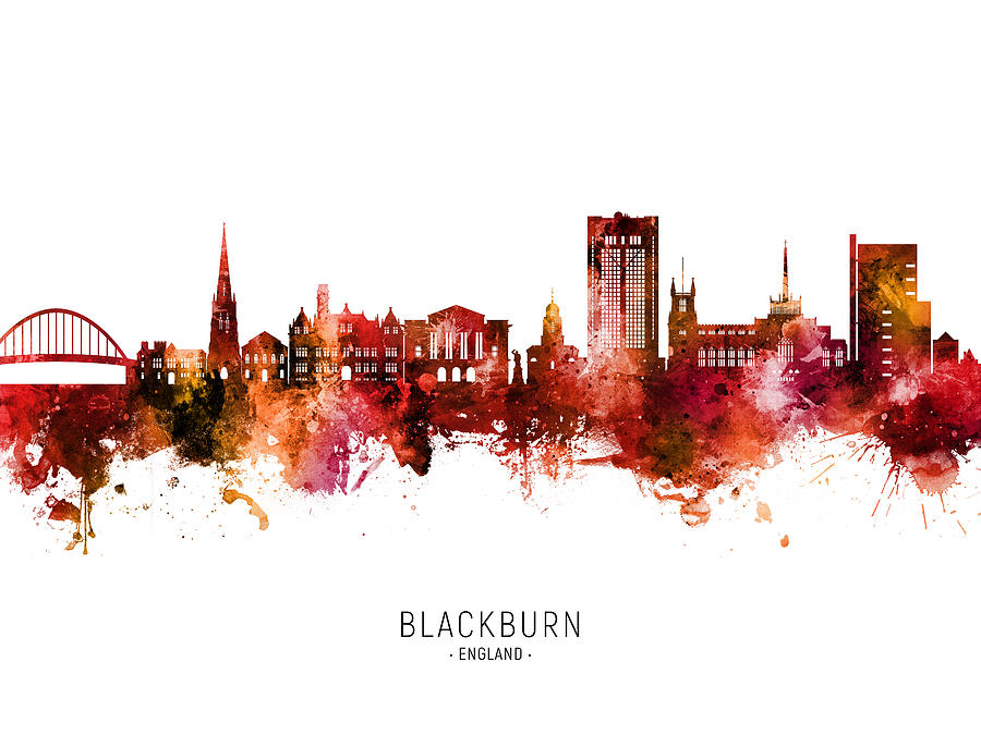 Blackburn England Skyline #39 Digital Art by Michael Tompsett