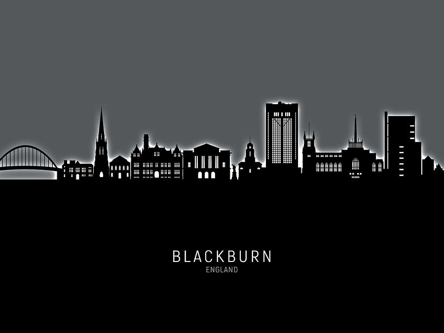 Blackburn England Skyline #43 Digital Art by Michael Tompsett