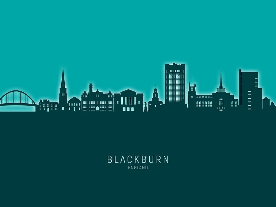 Blackburn England Skyline #44 Digital Art by Michael Tompsett