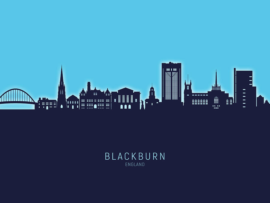 Blackburn England Skyline #45 Digital Art by Michael Tompsett