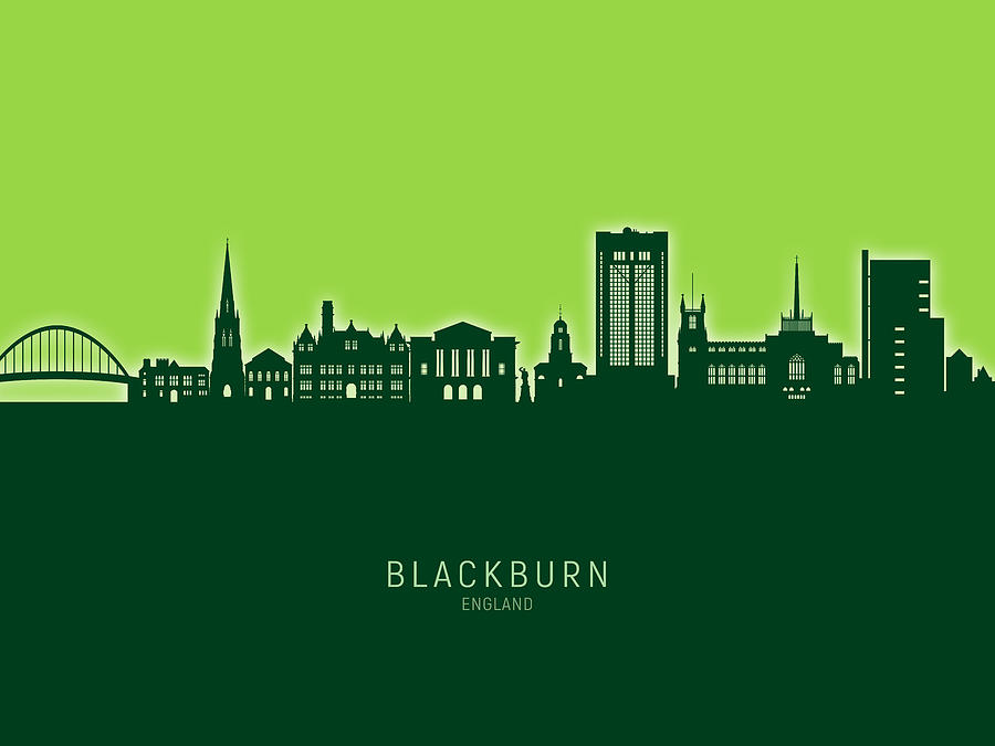 Blackburn England Skyline #46 Digital Art by Michael Tompsett