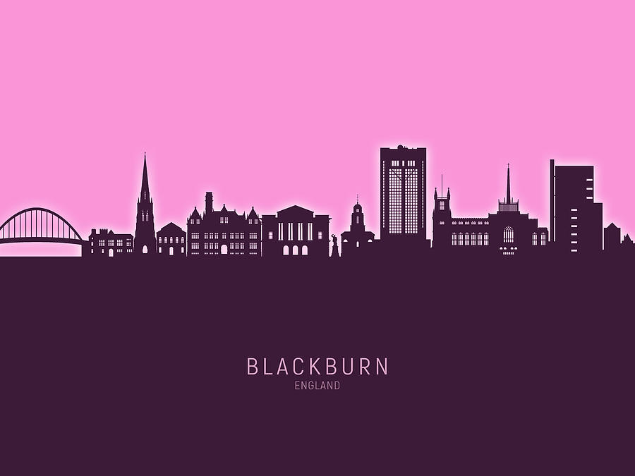 Blackburn England Skyline #47 Digital Art by Michael Tompsett