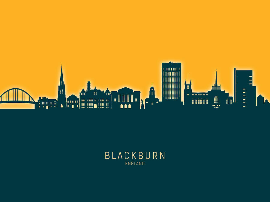 Blackburn England Skyline #49 Digital Art by Michael Tompsett