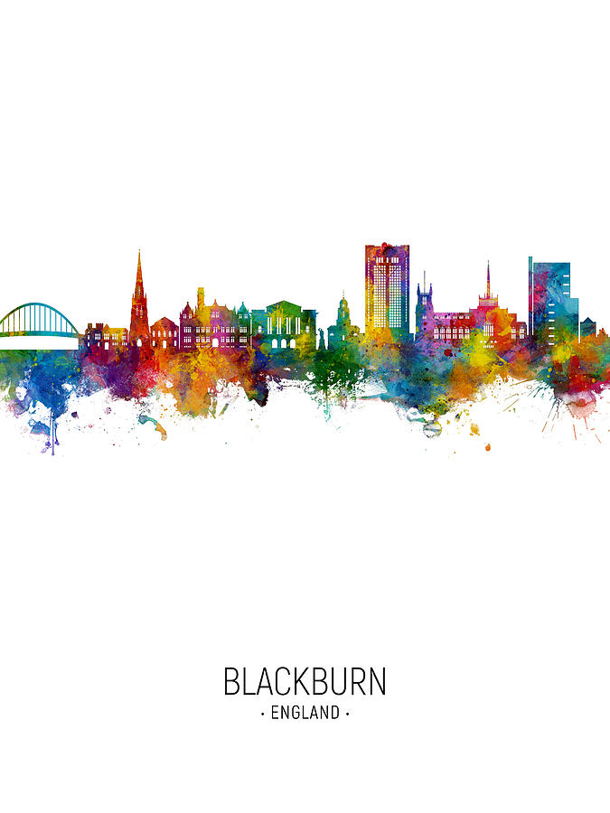 Blackburn England Skyline #51 Digital Art by Michael Tompsett