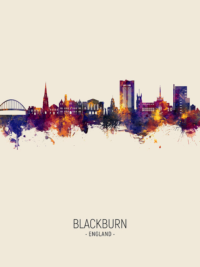 Blackburn England Skyline #52 Digital Art by Michael Tompsett