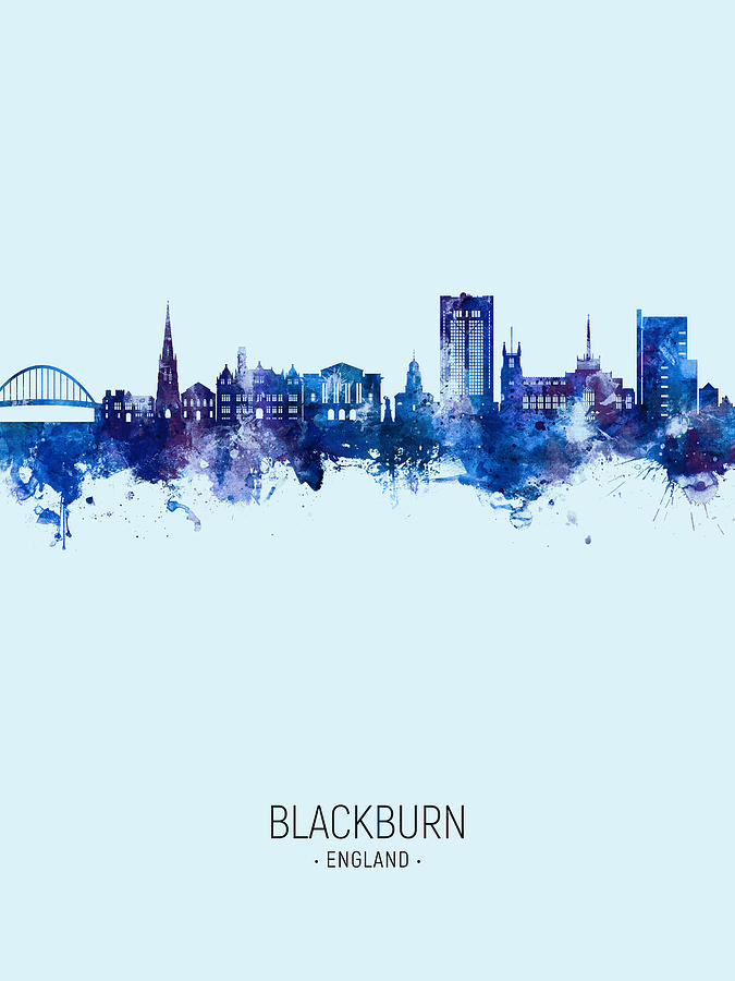 Blackburn England Skyline #53 Digital Art by Michael Tompsett