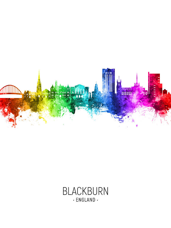 Blackburn England Skyline #54 Digital Art by Michael Tompsett