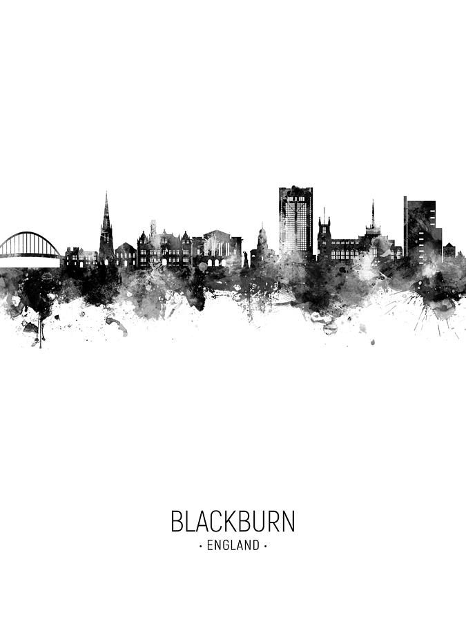 Blackburn England Skyline #55 Digital Art by Michael Tompsett