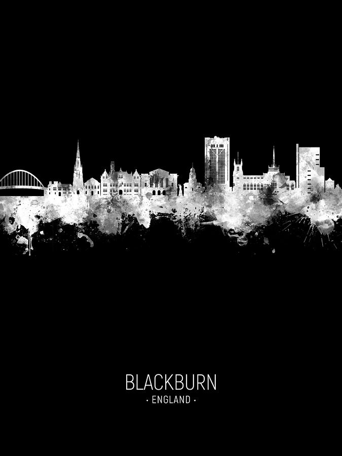 Blackburn England Skyline #56 Digital Art by Michael Tompsett