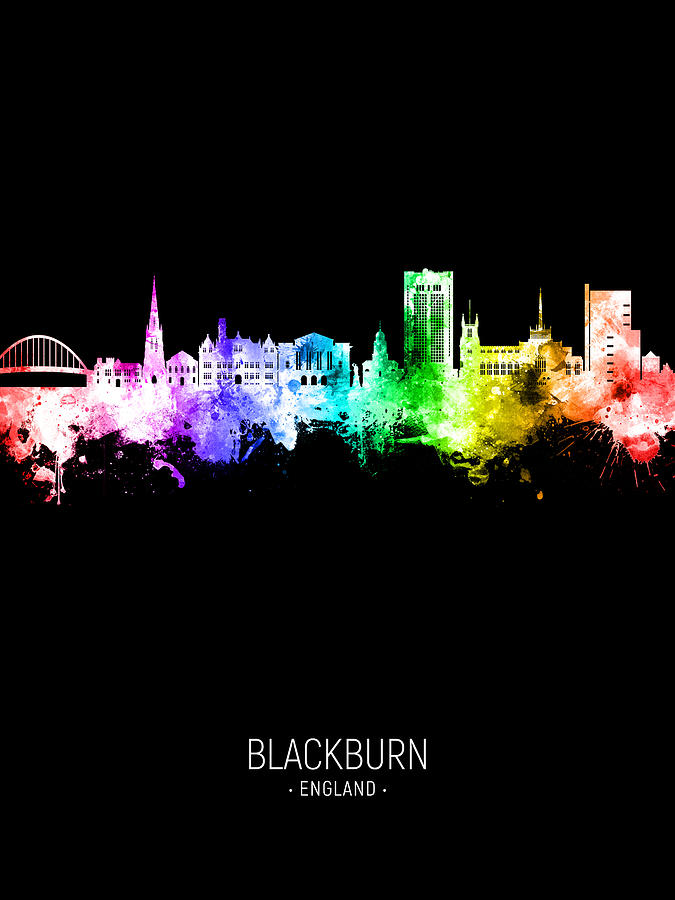 Blackburn England Skyline #57 Digital Art by Michael Tompsett