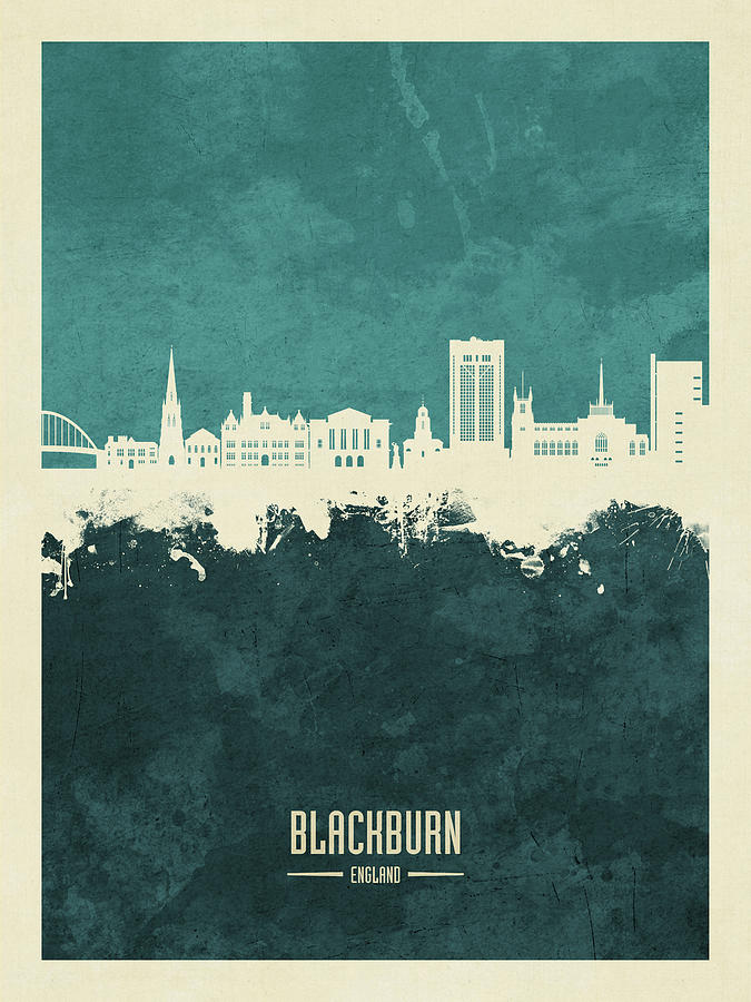 Blackburn England Skyline #58 Digital Art by Michael Tompsett