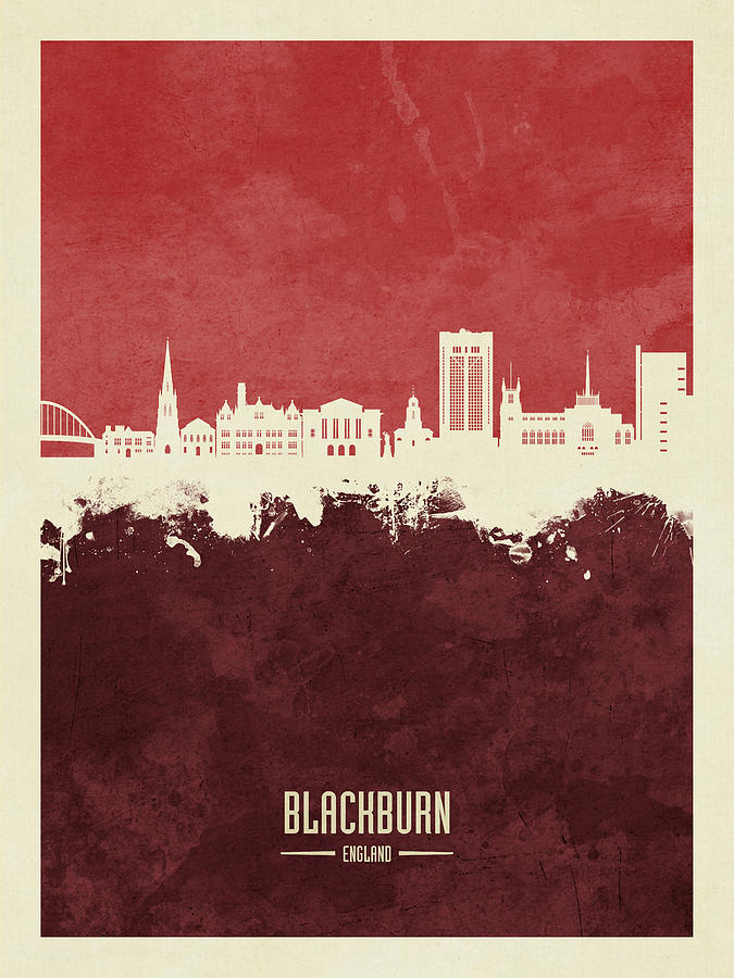 Blackburn England Skyline #59 Digital Art by Michael Tompsett