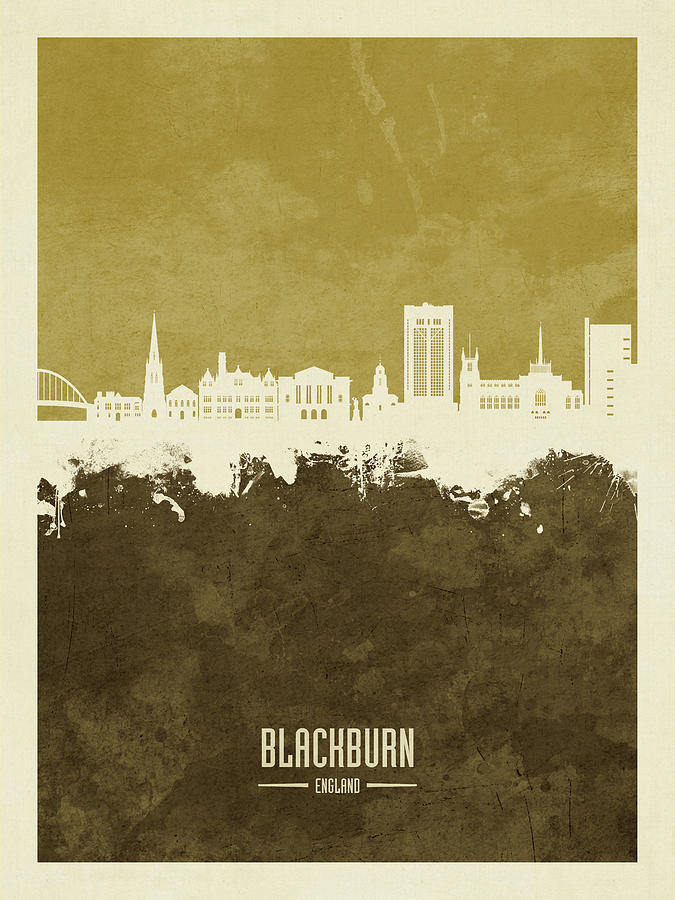 Blackburn England Skyline #60 Digital Art by Michael Tompsett