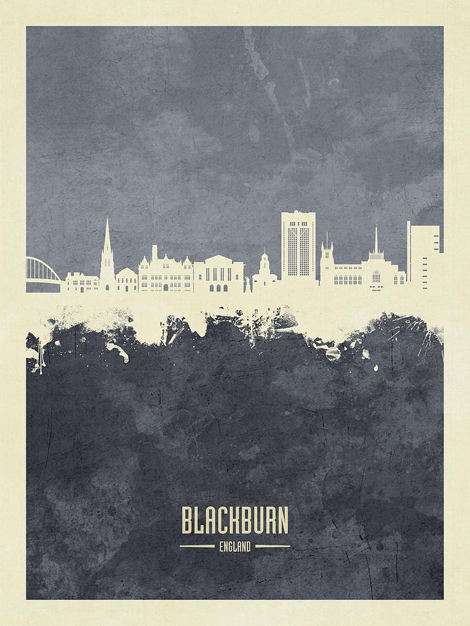 Blackburn England Skyline #61 Digital Art by Michael Tompsett