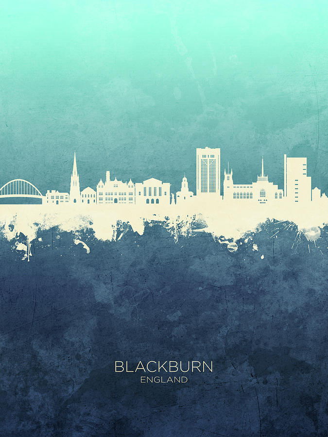 Blackburn England Skyline #64 Digital Art by Michael Tompsett