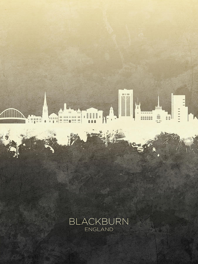 Blackburn England Skyline #65 Digital Art by Michael Tompsett