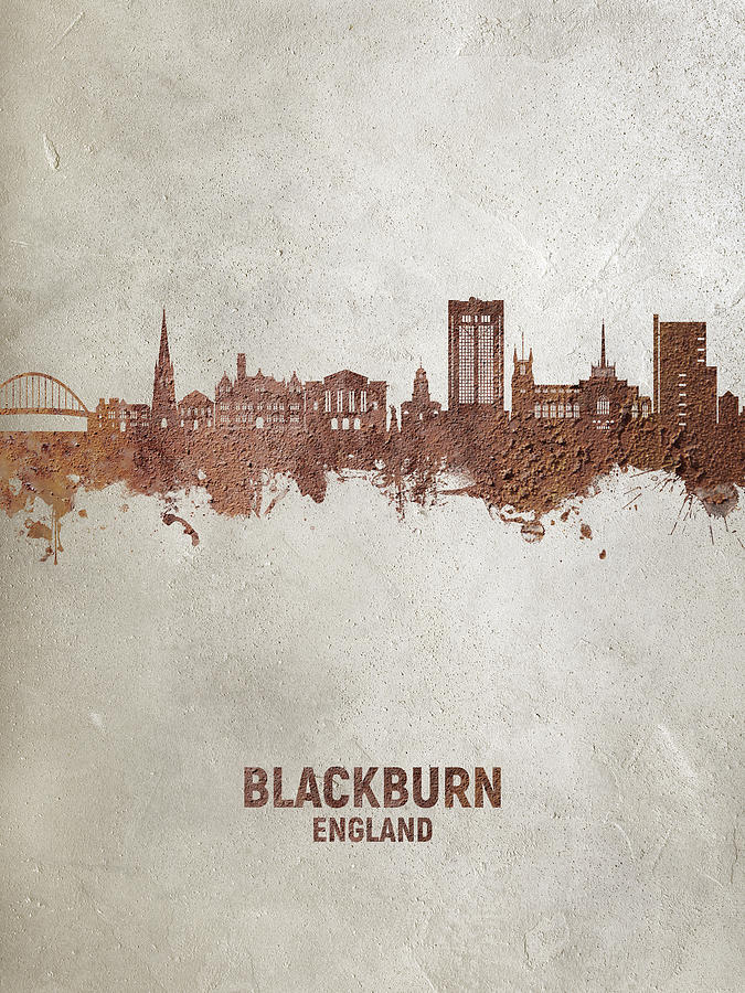 Blackburn England Skyline #67 Digital Art by Michael Tompsett