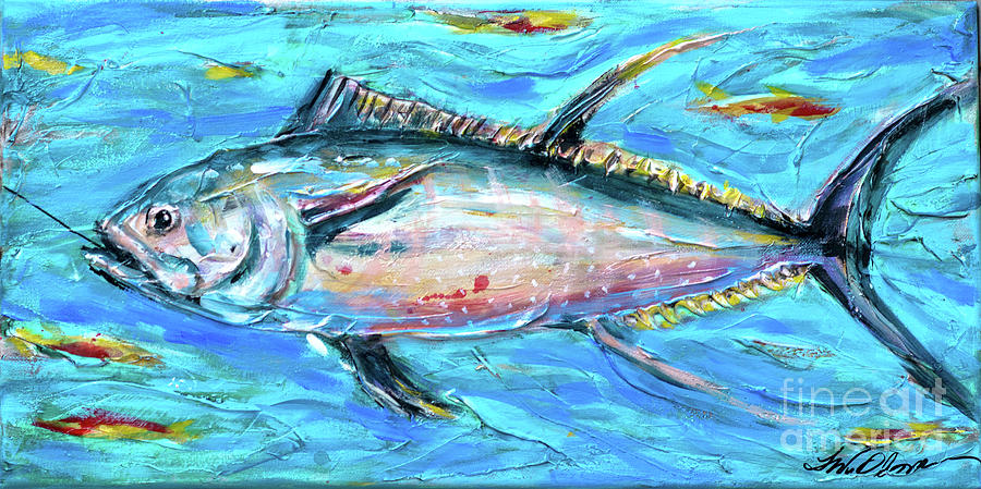 Blackfin Tuna Painting by Linda Olsen
