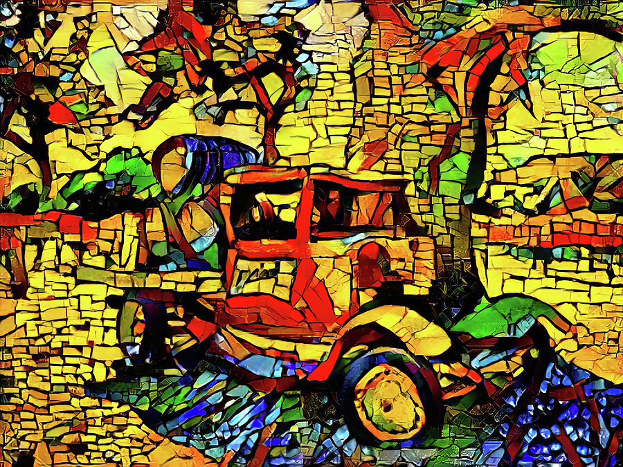 Blackjack Funky Truck Mosaic  Digital Art by Floyd Snyder