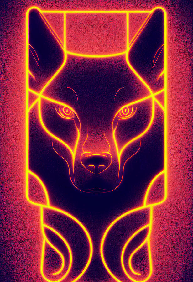 Blacklight Art Poster Style Symmetrical Portrait Of 481c1bac 48cb 4fe6