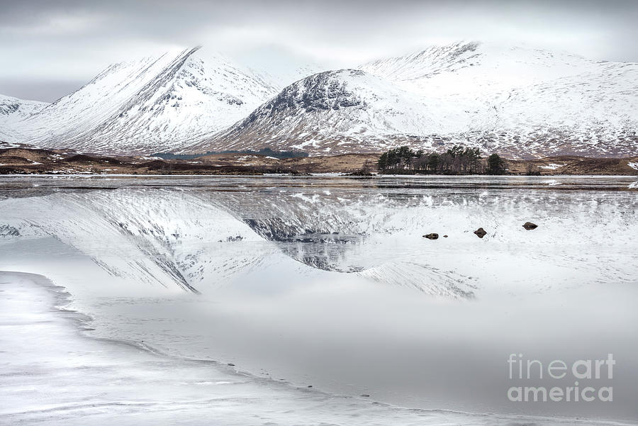 Blackmount Winter Reflection Rannoch Moor Scotland Photograph by Barbara Jones PhotosEcosse