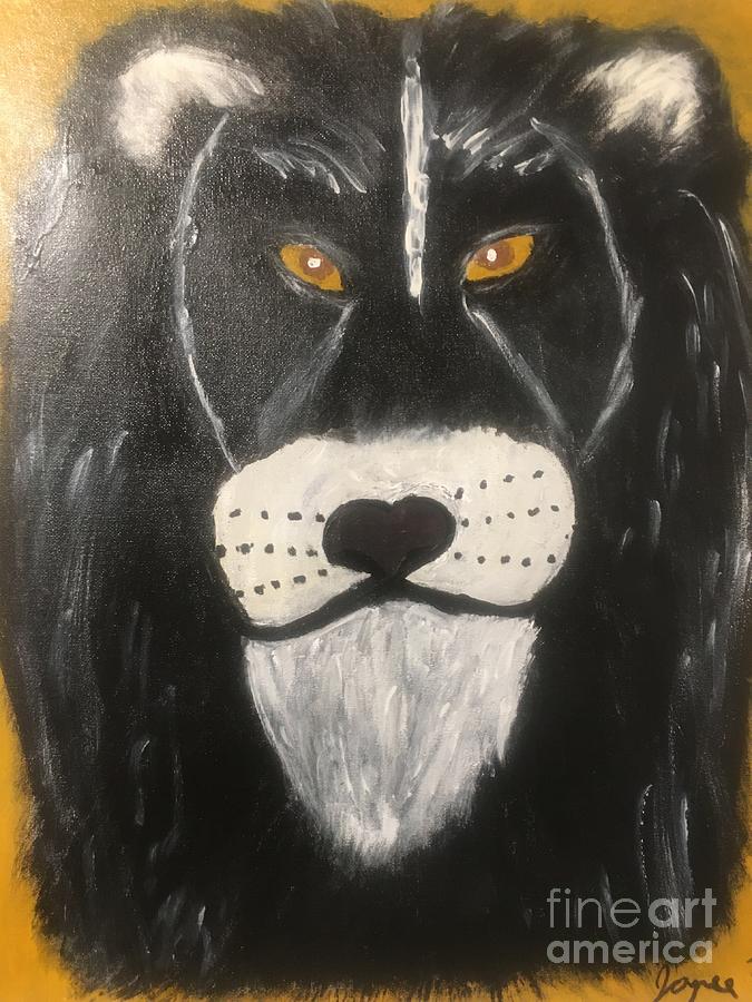 Lion Painting - Blackness lion  by Joyce A Rogers