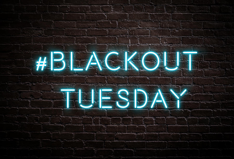Blackout Tuesday # hashtag on brick wall Photograph by Jasmin Merdan