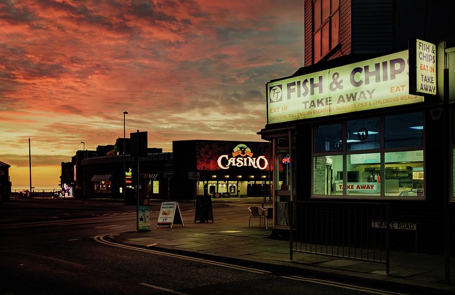 Sunset Photograph - Blackpool at dusk by Nick Barkworth