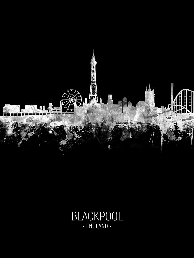 Blackpool England Skyline #81 Digital Art by Michael Tompsett