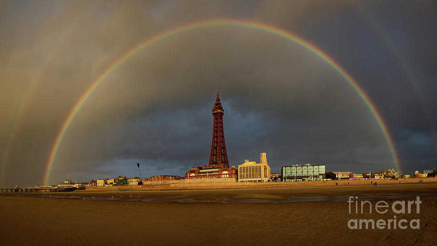 Sunset Photograph - Blackpool Tower Rainbow by Stephen Cheatley