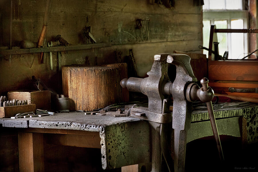 Blacksmith - The blacksmiths vise Photograph by Mike Savad