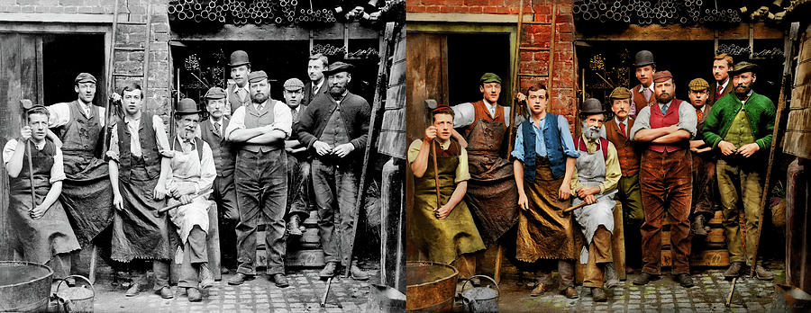 Blacksmith - The Ironmongers of Maidenhead 1900 - Side by Side Photograph by Mike Savad