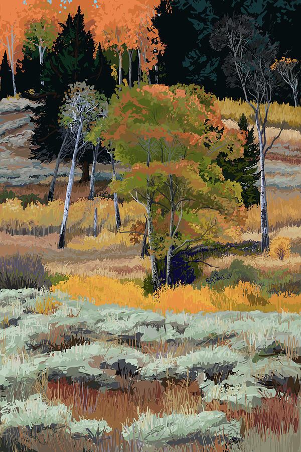 Blacktail Plateau Fall Painting by Pam Little