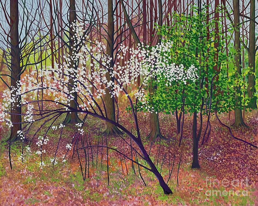 Tree Painting - Blackthorn, Mother of Woods by Janet Darley
