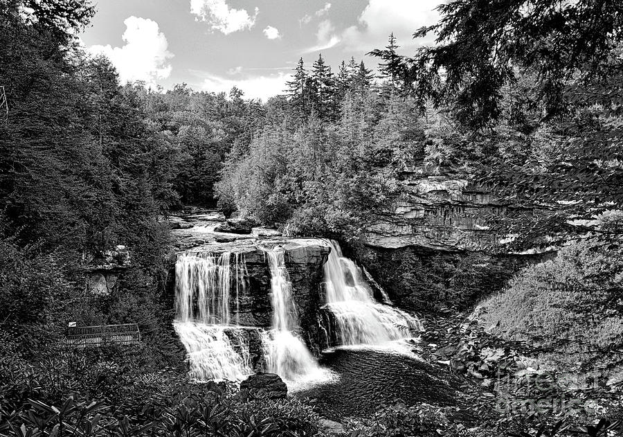 Blackwater Falls in Black and White - West Virginia Photograph by Brendan Reals