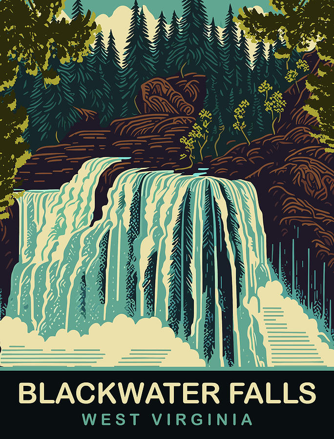 Waterfall Digital Art - Blackwater Falls by Long Shot