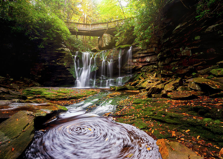Blackwater Falls State Park West Virginia Swirling Autumn Photograph