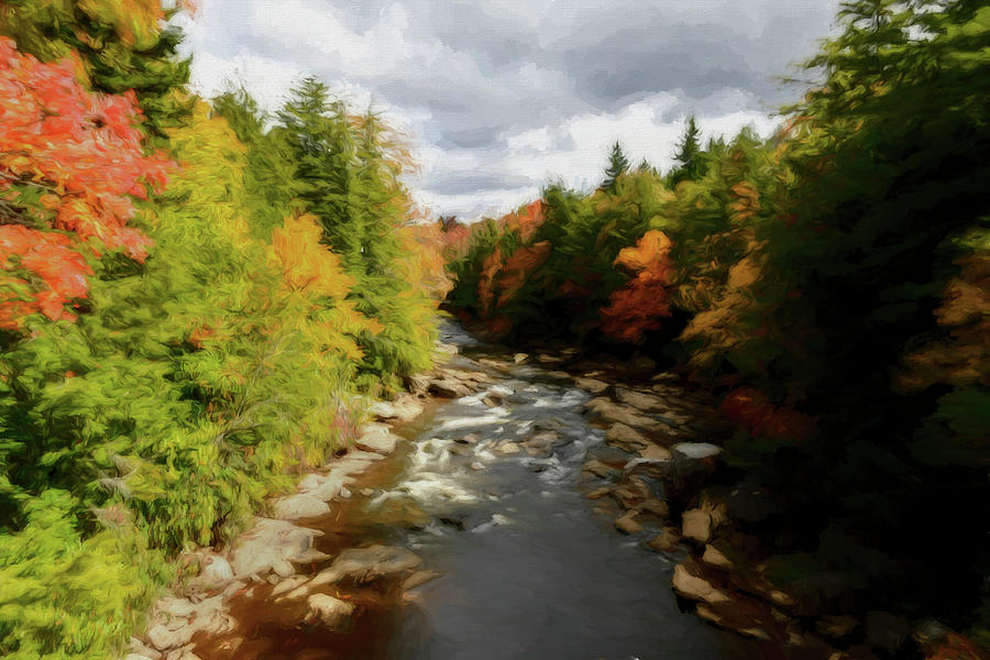 Blackwater River in the Fall   paintography Photograph by Dan Friend