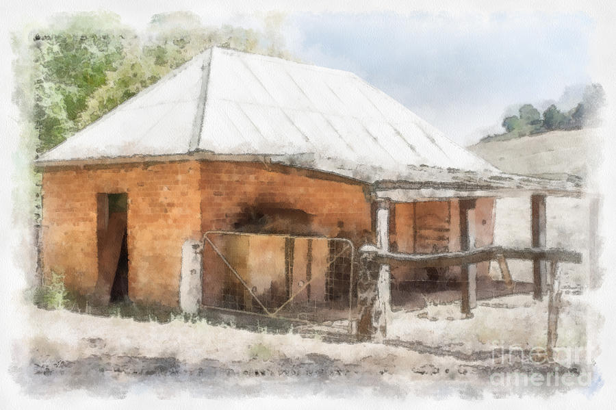 Blackwood Barn, Bridgetown, Western Australia 6 Mixed Media by Elaine Teague