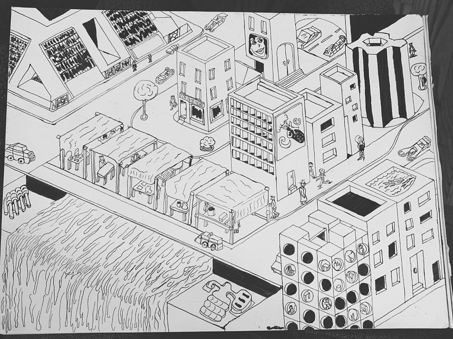 Blade Runner City Drawing By Randy Andrews - Fine Art America