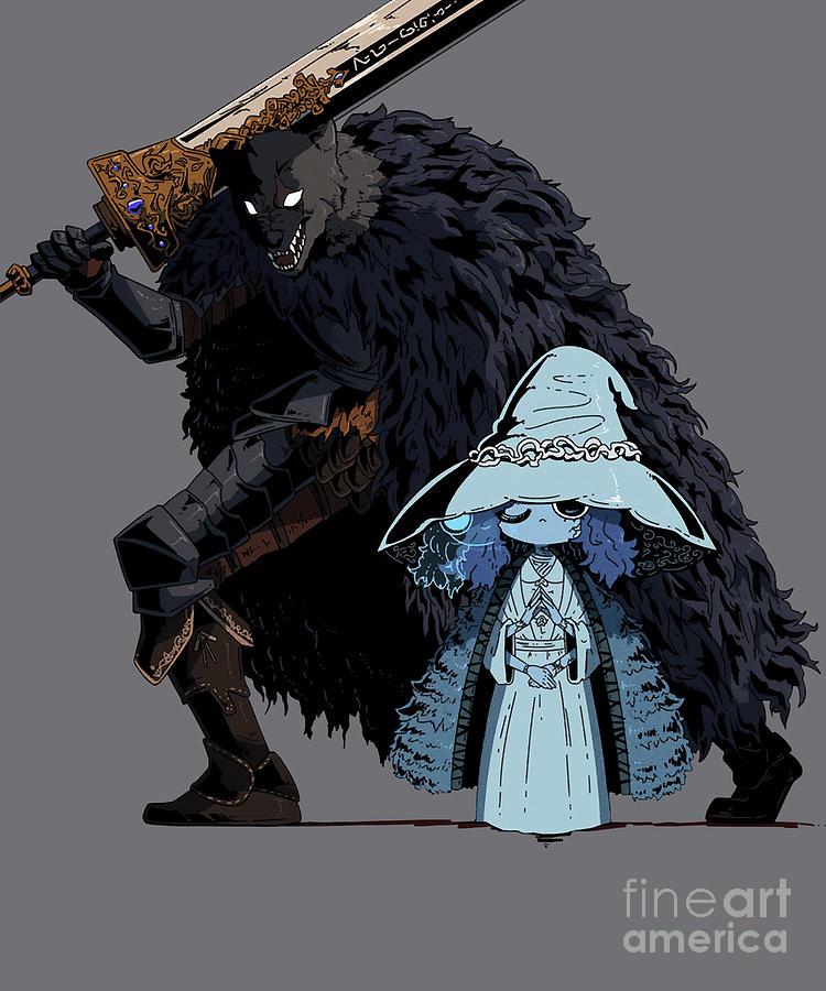 Blaidd The Half Wolf And Cute Ranni The Witch Digital Art by Deshae ...