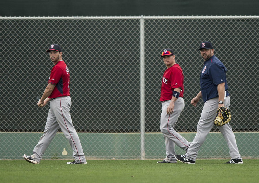 Blake Swihart and Jason Varitek Photograph by Michael Ivins/Boston Red Sox