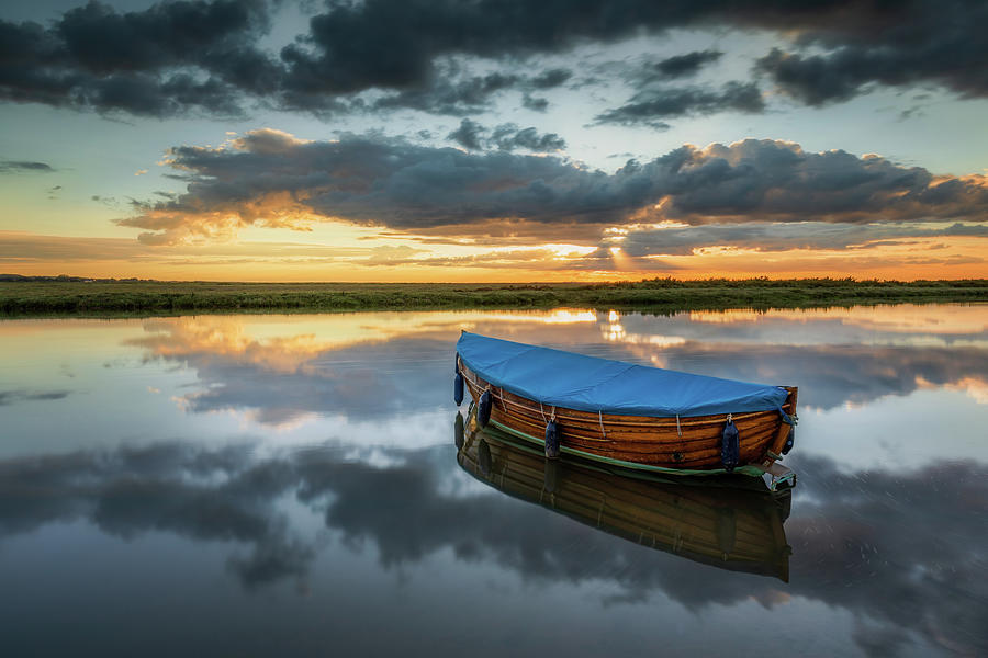 Blakeney High Tide Sunset Photograph by David Powley - Fine Art America