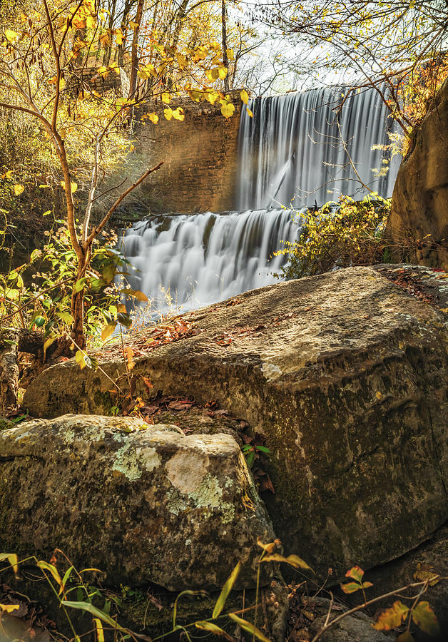 Blanchard Springs Autumn Landscape Mirror Lake Falls Photograph by Gregory Ballos