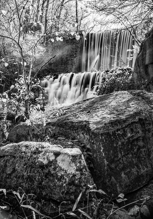 Blanchard Springs Monochrome Landscape Mirror Lake Falls Photograph by ...