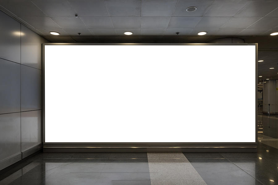 Blank big screen billboard at the airport Photograph by Wang Yukun