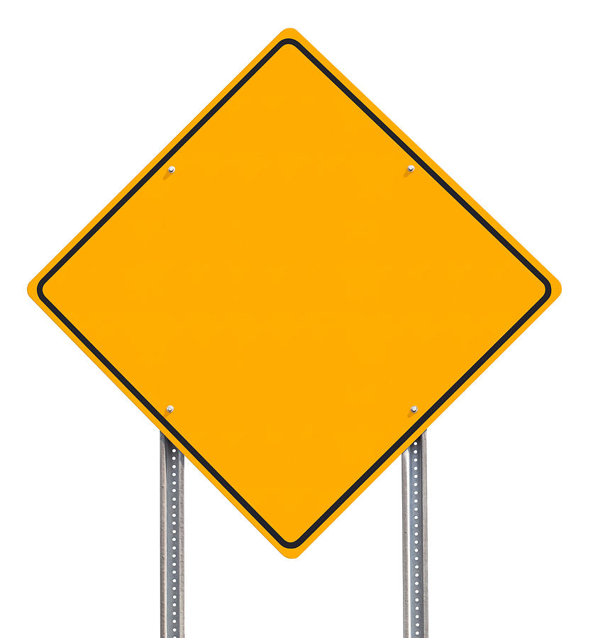 Blank Diamond-shaped Yellow Information Traffic Sign Isolated on White Photograph by Ryasick