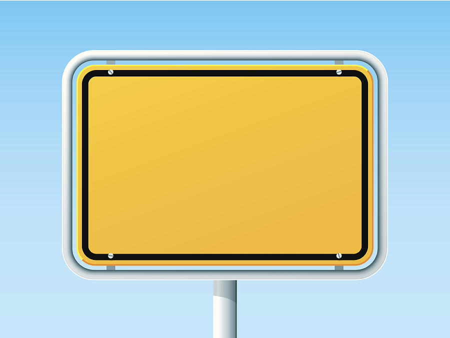 Blank German City Road Sign Drawing by FrankRamspott