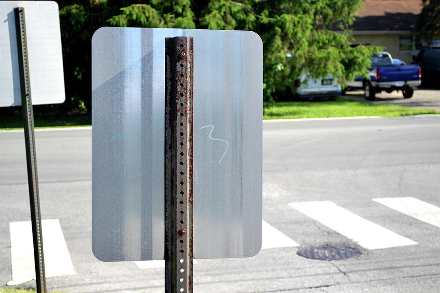 Blank Silver Pole Signage Street Digital Art by Kelly Johnson - Fine ...